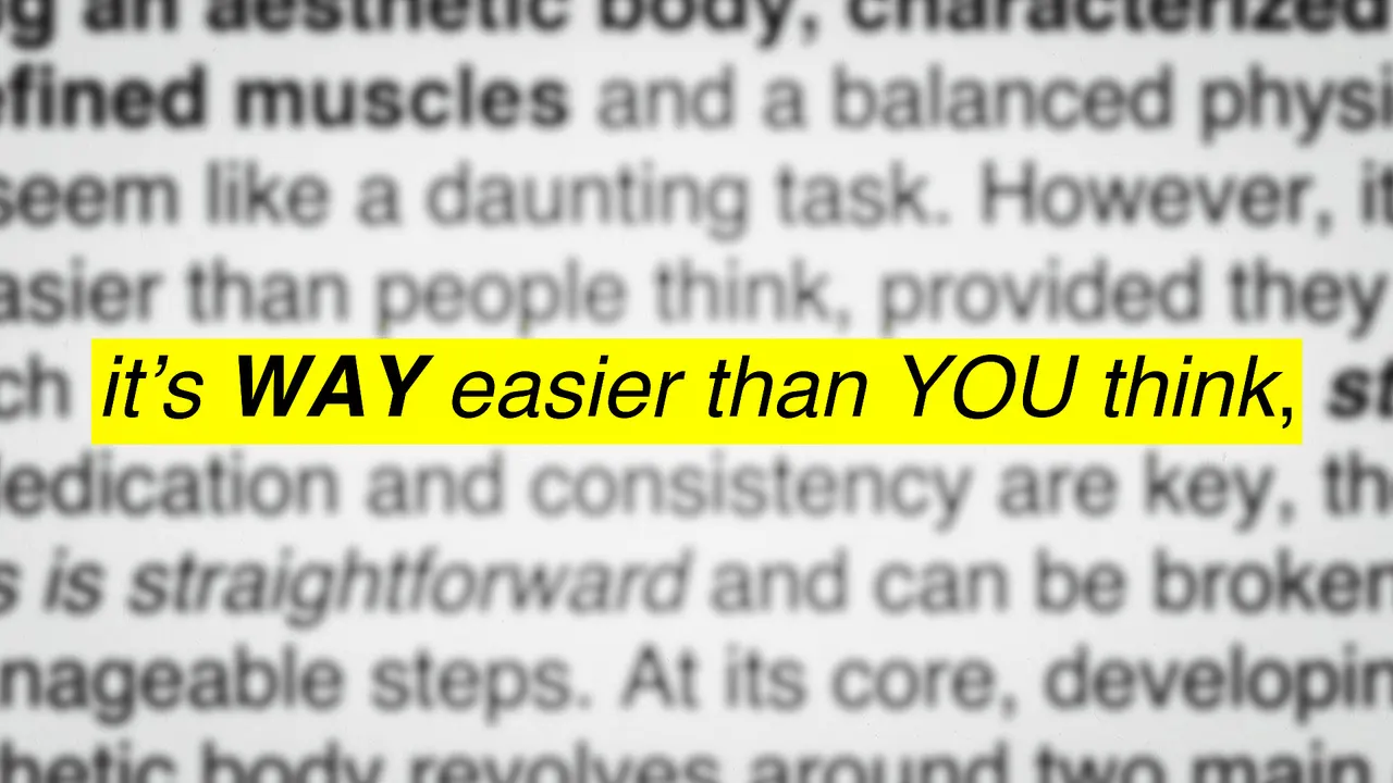 Yellow highlight reading it's WAY easier than YOU think over blurred text
